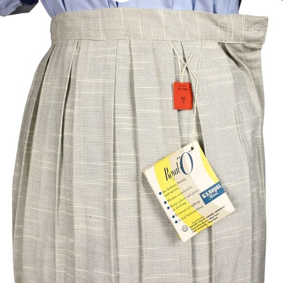 Vintage 50s Pleated Skirt w Paper Tags Metal Zipper Size Small W24-26" - Hey Viv - Picture 4 of 8